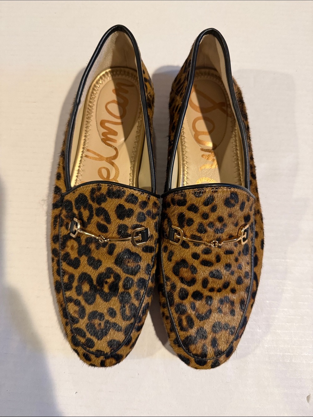 Sam Edelman Leopard-Print Loafers with Gold Bit